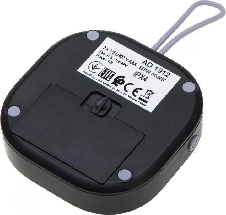 Produktbild Adler Interactive solution | Waterproof universal radio | AD 1912 | Alarm function | Black (FM)