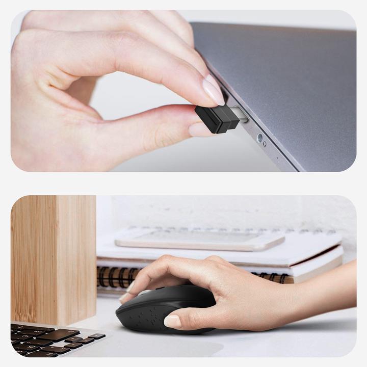 Produktbild Akashi Kabellose Maus + USB-C- und USB-Adapter (Kabellos)