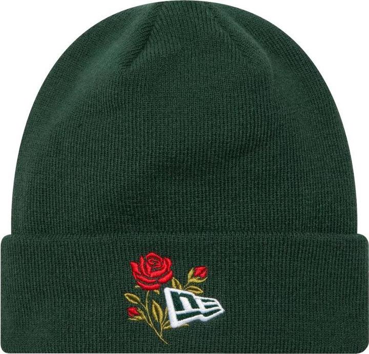 New Era Strickmütze mit Rosen-Symbol und Bündchen