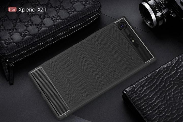 Produktbild Screenguard Sony Xperia XZ1 Hülle Carbon Brushed Soft TPU (Sony Xperia XZ1)