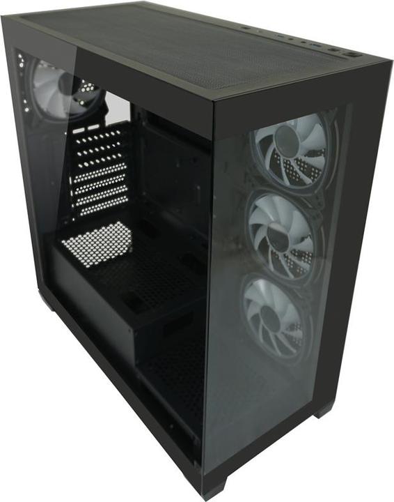 Image du produit LC-Power Boîtier MidiTower 715B black USB3.2/Audio,sans alimentation,SEAMLESS X (mATX, Mini-ITX, ATX)