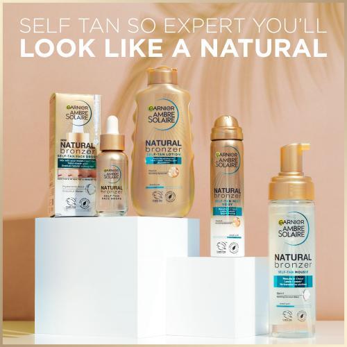 Produktbild Garnier Ambre Solaire Natural Bronzer Selbstbräunungs-Spray 150 ml Gesicht (Selbstbräunungsschaum, 150 ml)