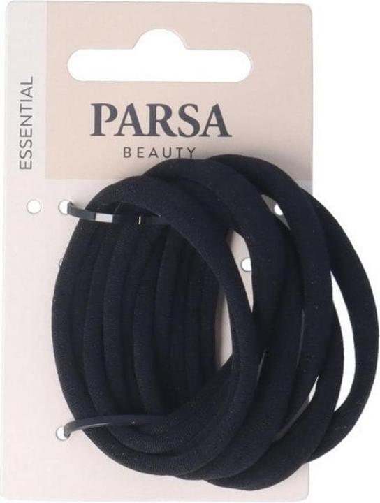 Parsa Beauty Parsa Zopfhalter, metallfrei, schwarz 6 Stk., Strumpfbandoptik (Haargummi)