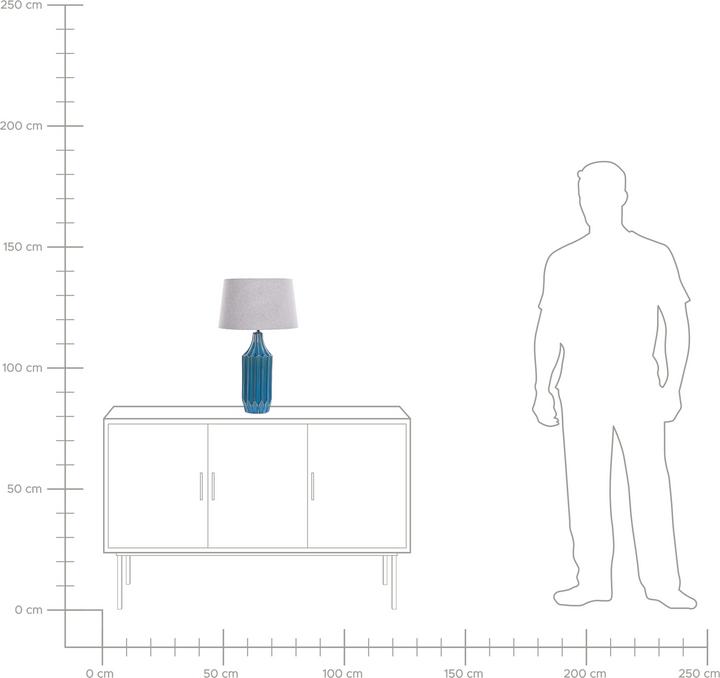 Produktbild Beliani Tischlampe blau 56 cm Trommelform ABAVA