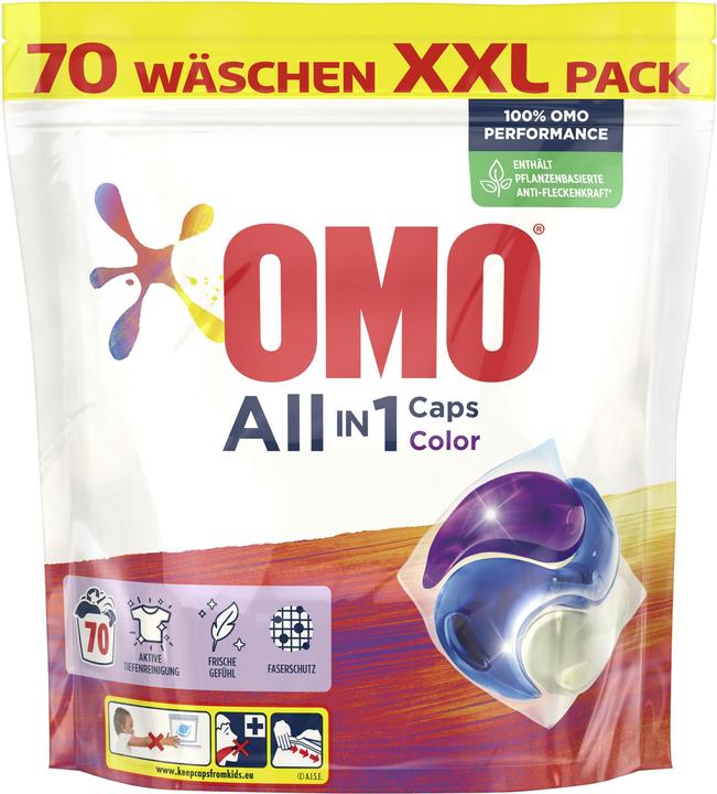 Actual product image OMO Detergent capsules Allin1 Caps Color & Care 70 pieces (70 Washing cycles, Caps)