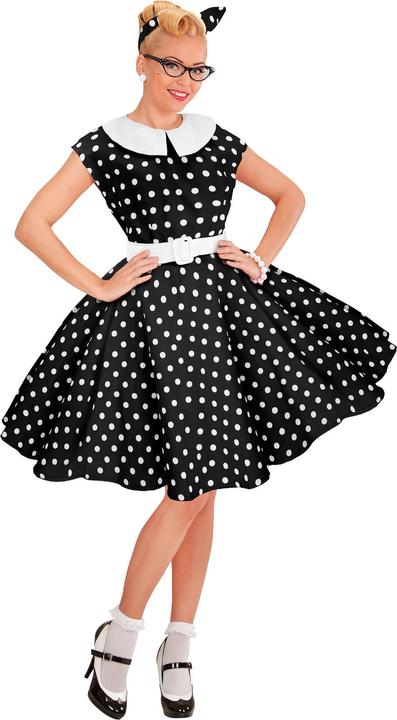 Produktbild Widmann 50er JAHRE ROCK'N'ROLL MODE SCHWARZ (Kleid mit Petticoat, Gürtel, Haarband), M (M)