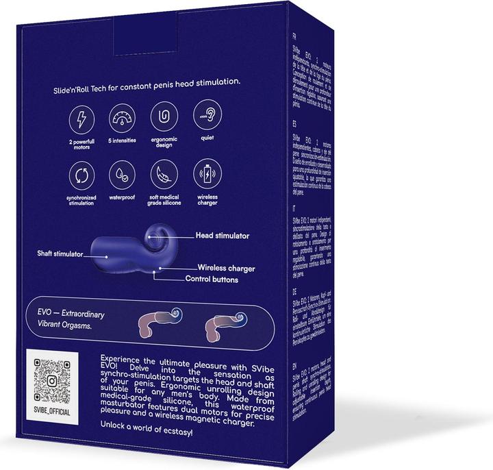 Actual product image Snail Vibe EVO Masturbator - Navy Blue