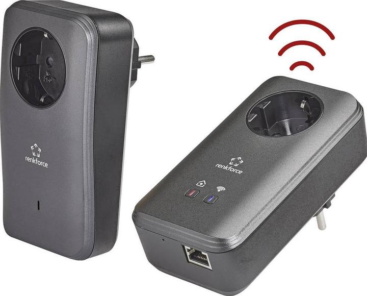 Actual product image Renkforce PL600D WiFi Powerline WLAN Starter Kit 500 MBit/s (500 Mbit/s)