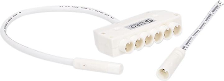 Produktbild Siro SL-DUO Verteiler 6-fach Länge 360 mm mit verzinnten Enden, Kunststoff weiss
