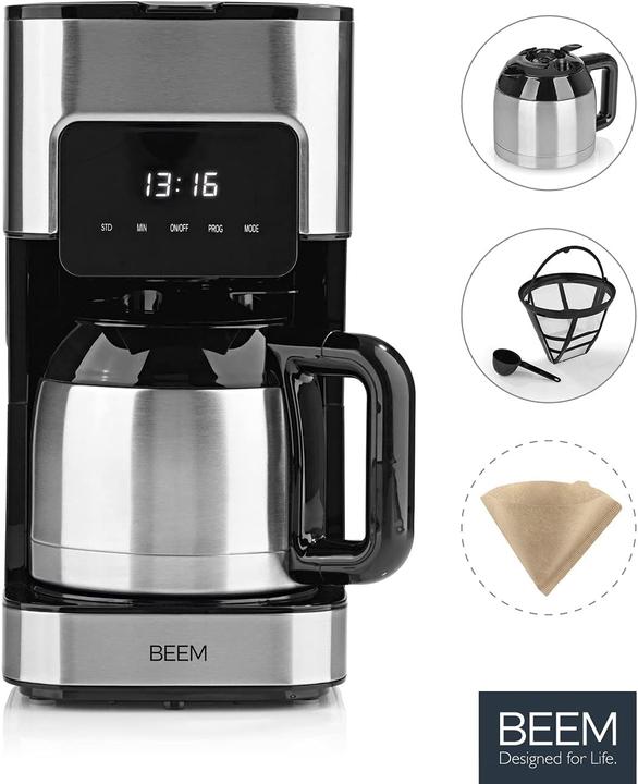 Produktbild Beem Filterkaffeemaschine Fresh Aroma Touch, 800W Schwarz/Silber