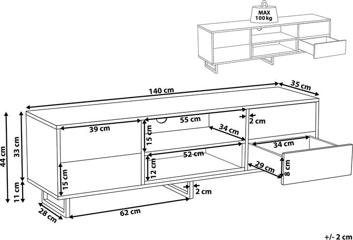Actual product image Beliani Maine (140 x 35 x 44 cm)