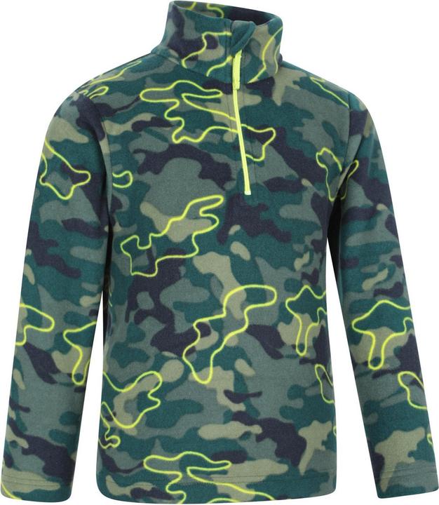 Actual product image Mountain Warehouse Childrens/Kids Pursuit Camouflage Half Zip Fleece Top (128)