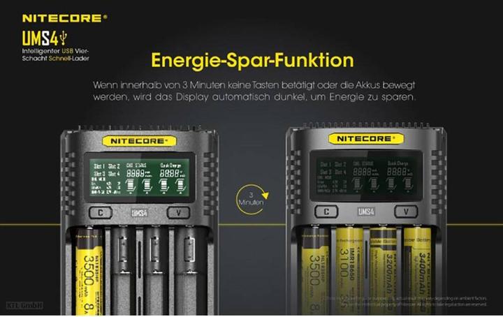 Actual product image Nitecore UMS4 USB quick charger (1 pcs., AAA, AA, Battery + charger)