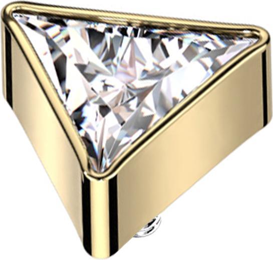 Produktbild Star Piercing Dermal Anchor dreieck vergoldet Kristall silber (ohne Messing, Titan G23)