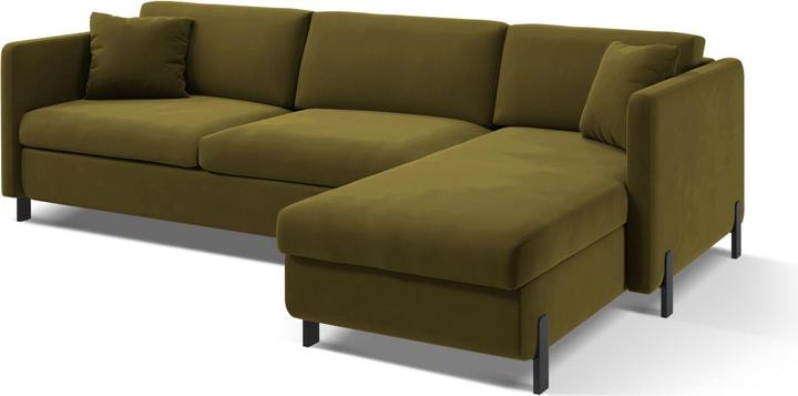 Actual product image Micadoni Velvet Right Corner Sofa With Bed Function, "Gloria", 4 Seats, 260x170x80Made in Europe (Corner sofa)