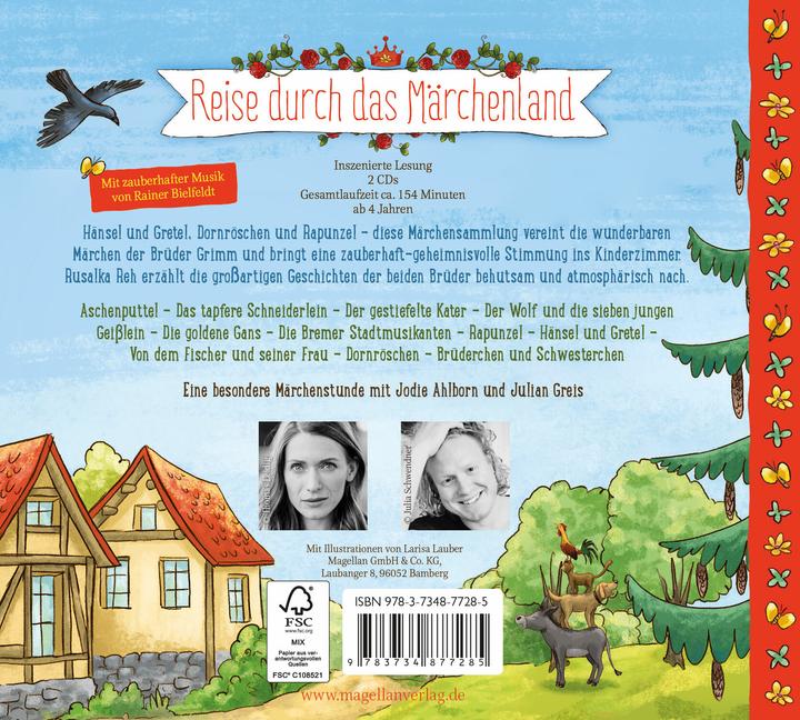 Actual product image Journey through Fairyland - The Wonderful Fairy Tales of the Brothers Grimm (Audio CD) (Jacob and Wilhelm Grimm, Rainer Bielfeldt, Larisa Lauber, Jodie Ahlborn, Rusalka Deer, German)
