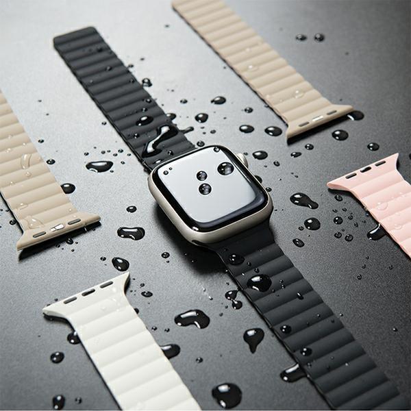 Produktbild Araree pasek Silicone Link Apple Watch 42/44/45/49mm biało-zielony/warm white-khaki AR70-01907C (Silikon)