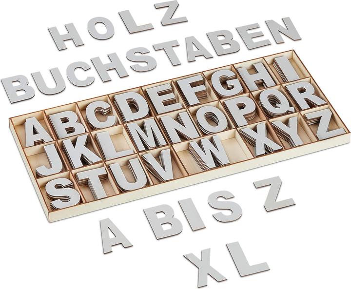 Relaxdays 208pcs Lettres en bois