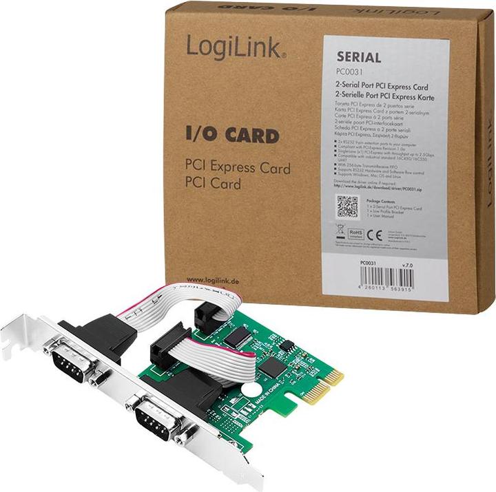Actual product image LogiLink 2 x serial (COM) PCIe