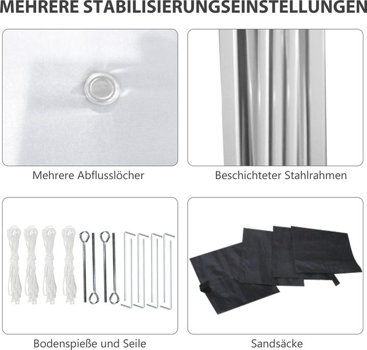 Produktbild Outsunny Faltpavillon mit Zubehör (297 cm, 297 cm)