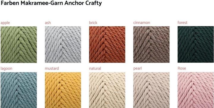 Immagine prodotto Anchor Crafty (filato per macramè, ritorto) di circa 5 mm (40 m)