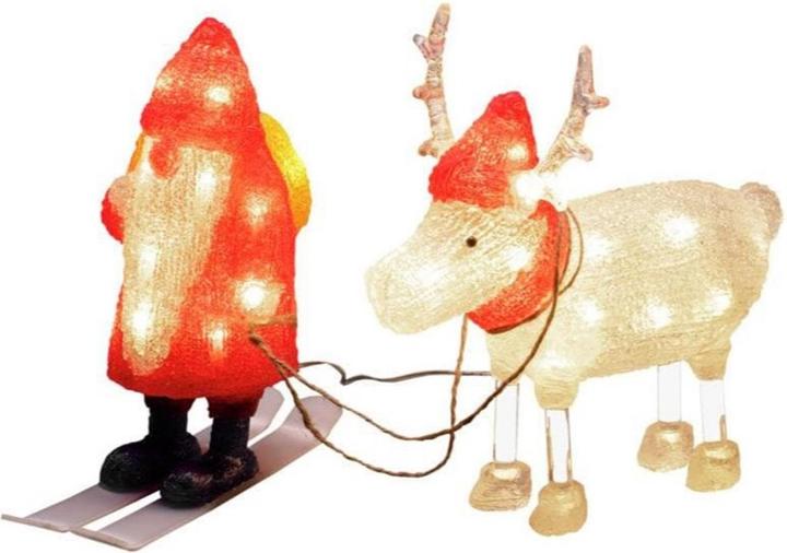 Produktbild Konstsmide LED-Figur Acryl Santa mit Rentier, 40 LED
