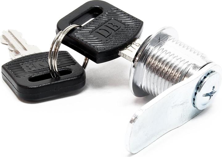 Immagine prodotto Wiltec Serratura a camme con 2 chiavi 16 mm, angolo di rotazione di 90° per cassette postali e mobili