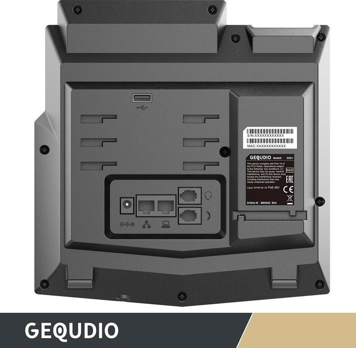 Actual product image Gequdio GX5+ IP phone set with mains adapter & headset