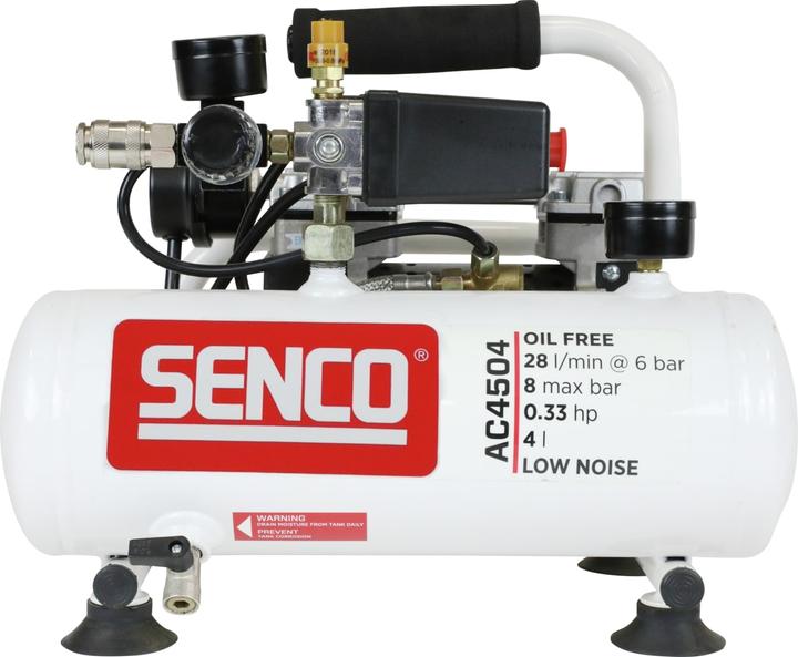 Productafbeelding Senco AC4504 Stille compressor olievrij 230V 8bar 4l volume ( AFN0024 ) (8 bar, 4 l)