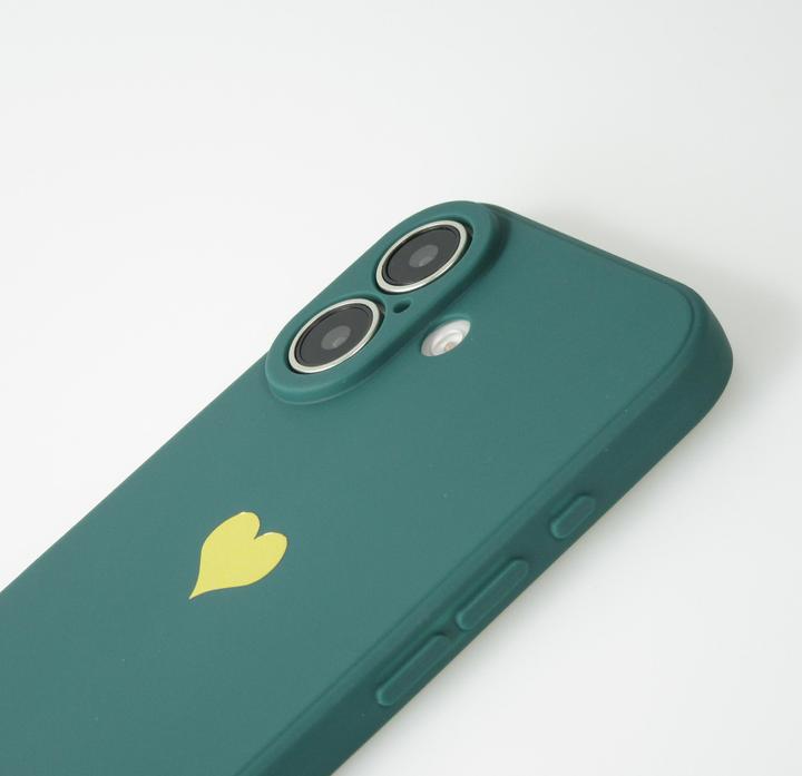 Produktbild PhoneLook Hülle Silikon Mat Herz gold (Apple iPhone 16)