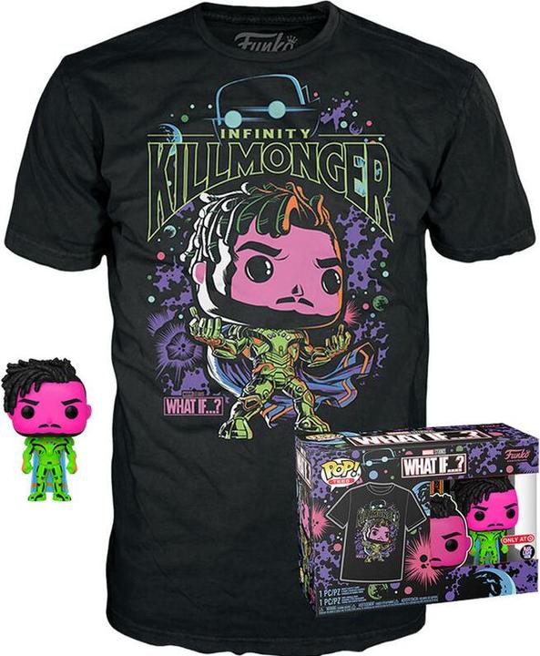 Funko What If?? POP! & Tee Vinyl Figur & T-Shirt Set Killmonger (BKLT) Grösse S (S)