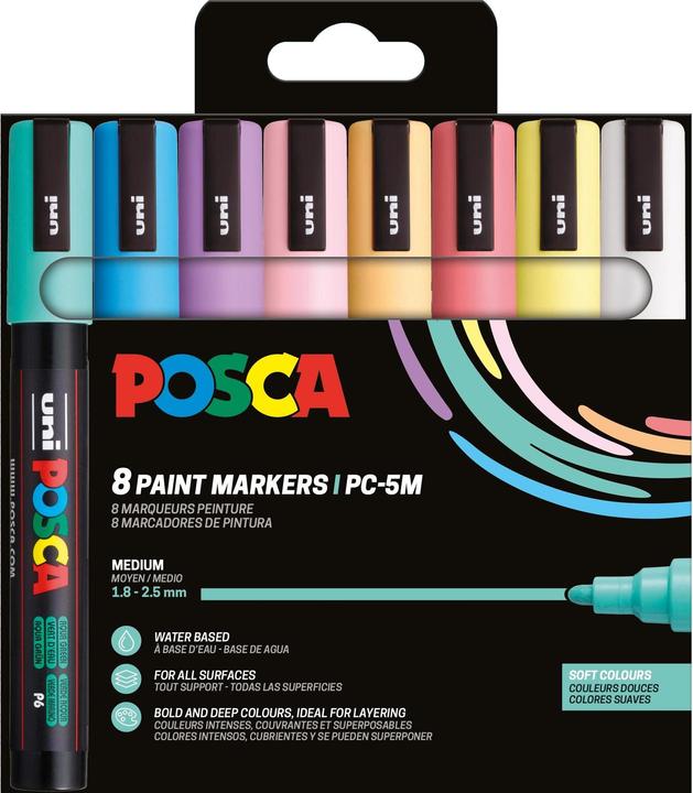 Produktbild Posca Acrylmarker (Mehrfarbig, 2.50 mm, 8 x)