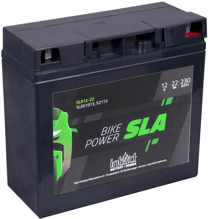 Produktbild Intact SLA51913 Bike-Power SLA 22Ah Motorradbatterie (DIN 51913) G19 (12 V, 22 Ah, 230 A)