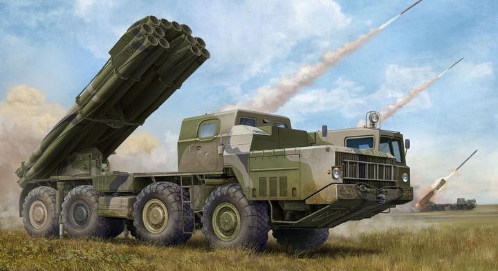 Actual product image Trumpeter Russian 9A52-2 Smerch-M multiple rocket launcher of RSZO 9k58 Smerch MRLS
