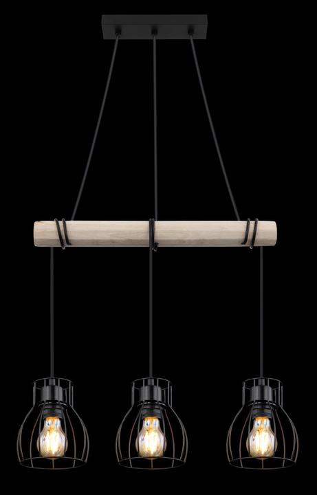 Actual product image Globo Pendant lamp Mina black matt 3xE27 (E27)
