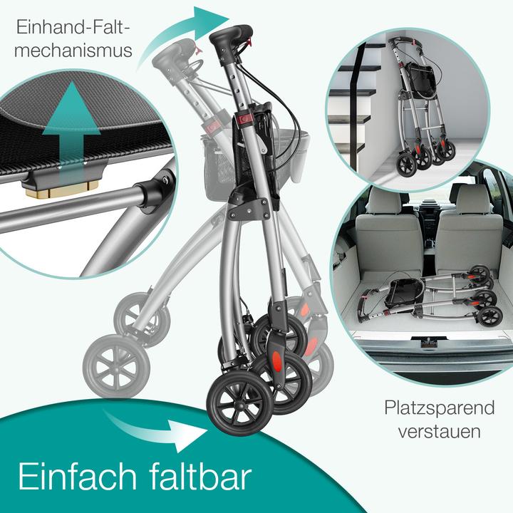 Immagine prodotto Aktivshop Wohnungsrollator, Rollator schmal für die Wohnung, extra schmal, Innenrollator
