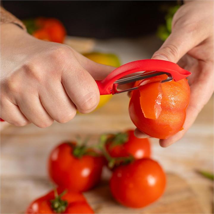 Produktbild Kuhn Rikon Sparschäler Piranha Swivel gezackt rot
