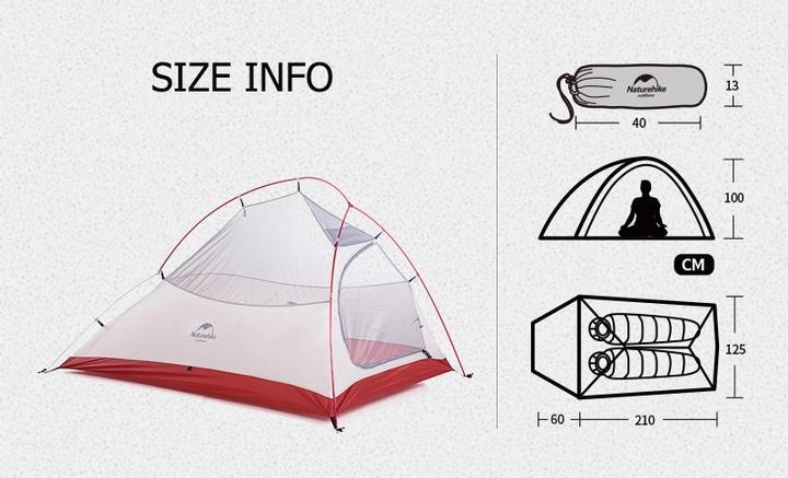 Immagine prodotto Naturehike NH17T001T Tenda Cloud Up 2 per 2 personeGrigio (Tenda, 1.80 kg, 2 persone)