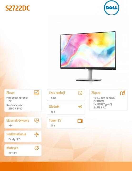 Produktbild Dell S2722DC (2560 x 1440 Pixel, 27")