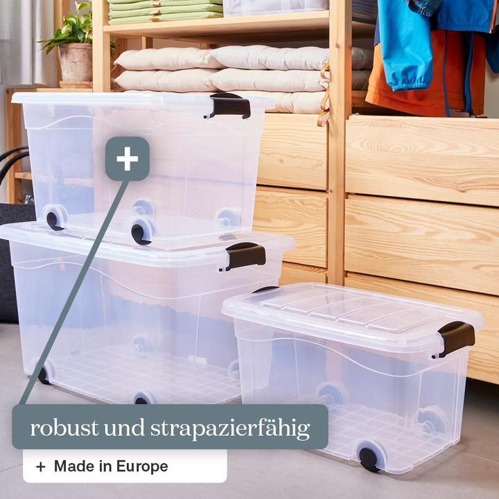 Produktbild Siena Home 2 er Set Aufbewahrungsbox 60 l mit Rollen (61 x 45 x 36 cm, 60 l)