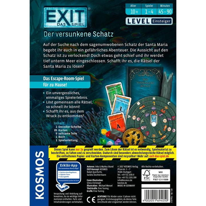 Produktbild Kosmos Exit - Der versunkene Schatz (Deutsch)