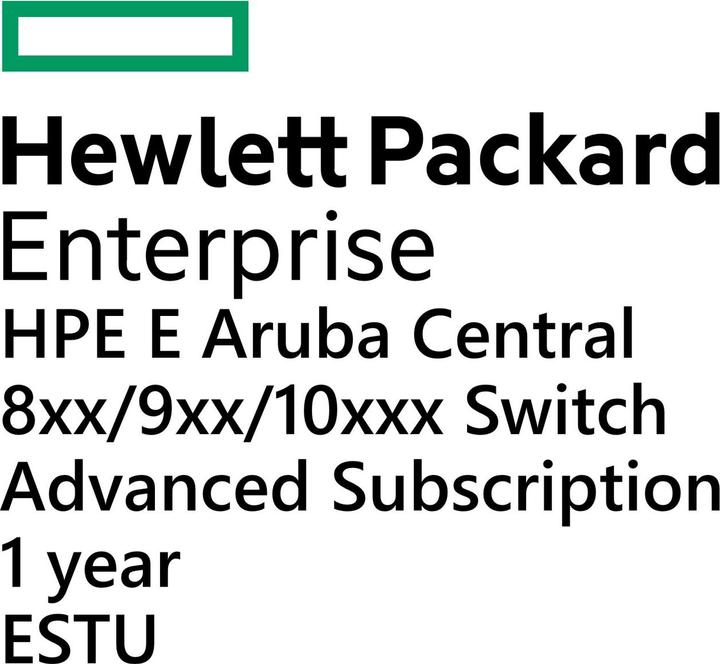Produktbild HPE E Aruba Central, 8xx/9xx/10xxx Switch, Advanced Subscription, 1 year, E-STU