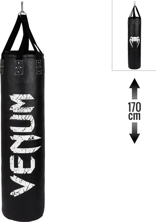 Immagine prodotto Venum Challenger Heavy bag + Gancio per il soffitto - Nero/Bianco - Riempito - 170cm (170 cm, 50 kg)