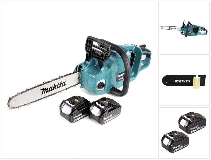 Productafbeelding Makita DUC 353 M2 Accu Kettingzaag 36V ( 2x18V ) Borstelloos 35 cm + 2x 4,0 Ah Accu - zonder oplader (Accu kettingzaag)
