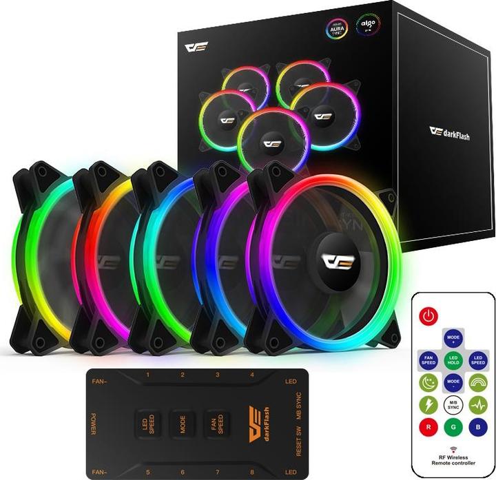 Produktbild Darkflash Tech DR12 Pro RGB Computer Fan (120x120) (120 mm, 1 x)
