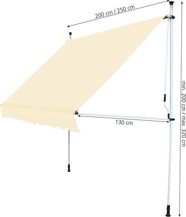 Immagine prodotto Keller Fahnen Balkonmarkise creme 200x130 cm (3.20 m)