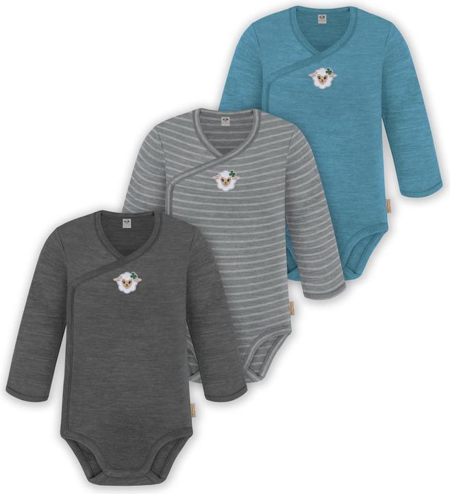 Immagine prodotto Normani Confezione da 3 pezzi di body a maniche lunghe in merino per bambino e bambina - 9355 (86)