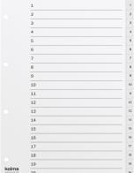 Actual product image Kolma A4 index, PP, 1-20, white