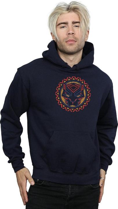 Actual product image Mens Black Panther Tribal Panther Icon Hoodie (L)