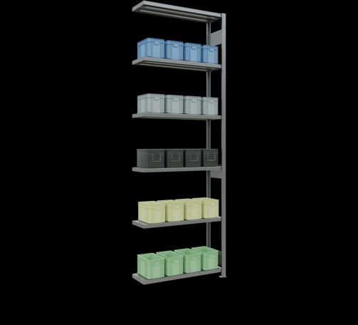Actual product image Schulte Lagertechnik MULTIplus250 boltless add-on bay system with length bolts